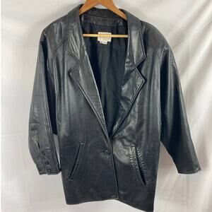 Vakko Vintage Dolman Sleeve Slouchy Leather Jacket Medium